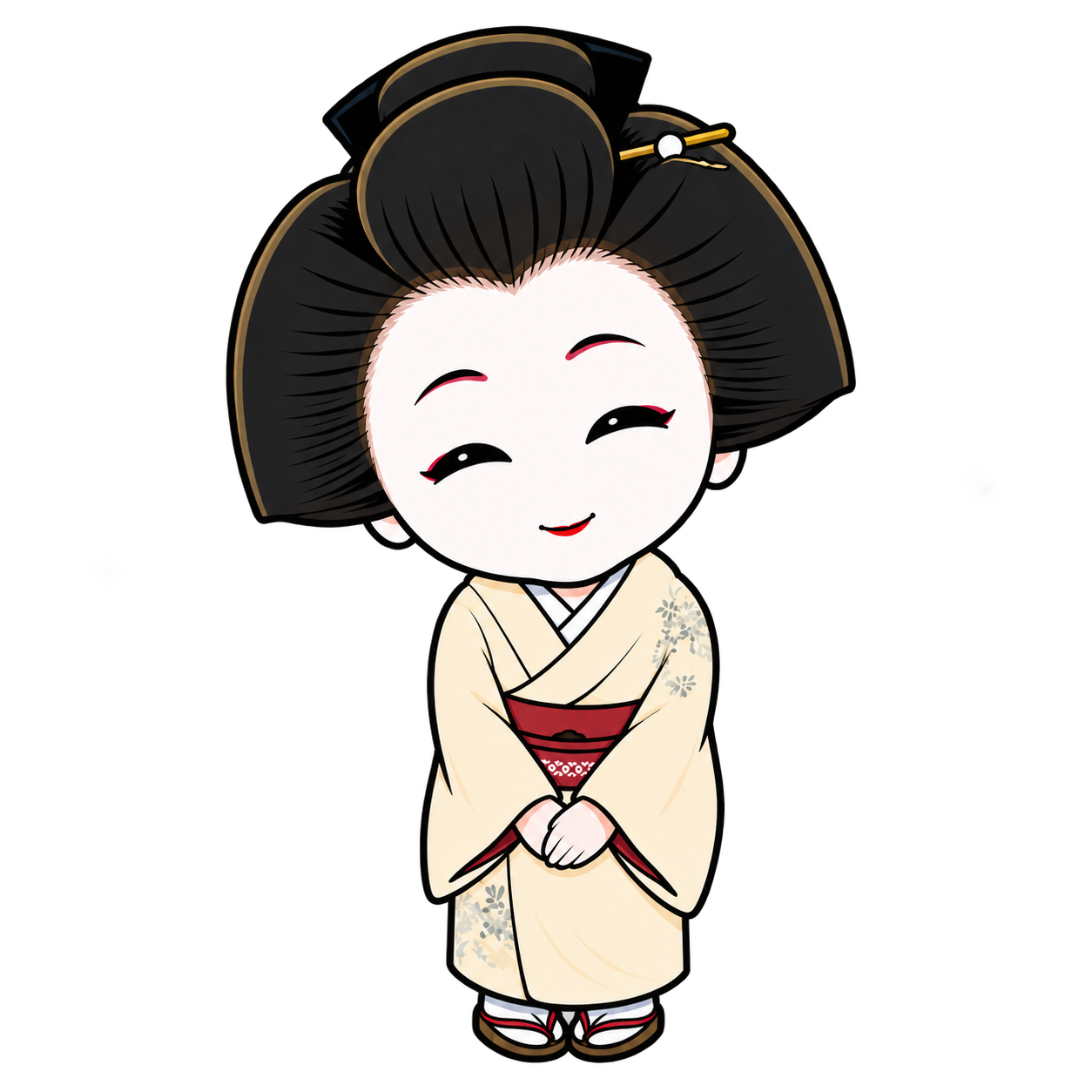 お辞儀をする芸妓さんのイラスト